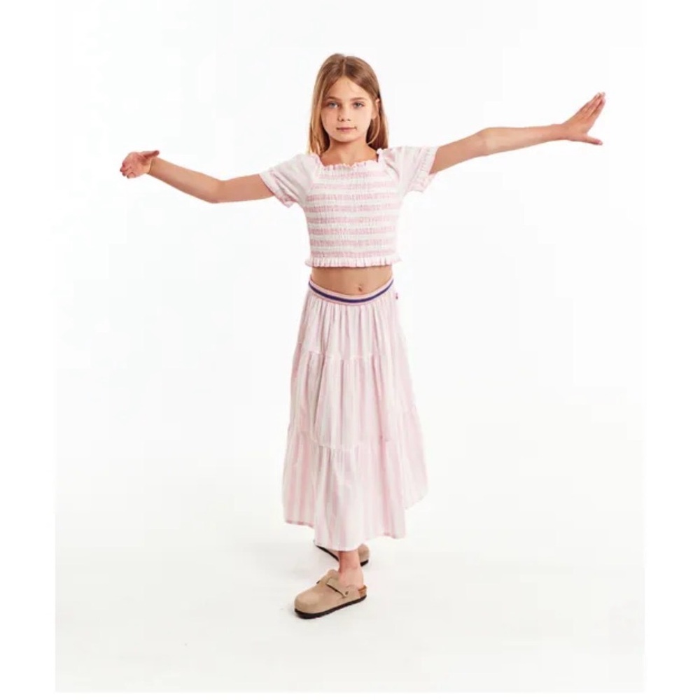 AO76 Kids Pink Striped Kids Skirt NWOT